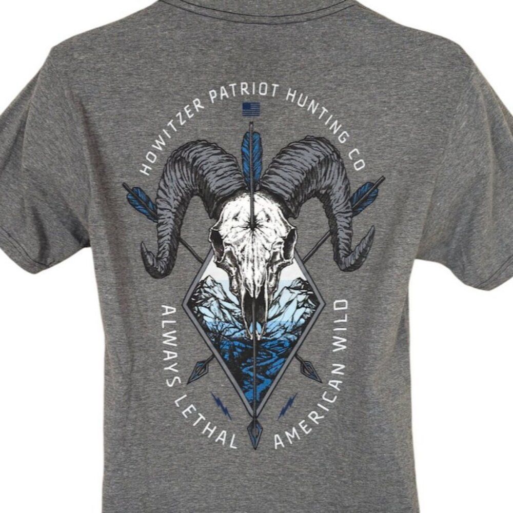 Howitzer T Shirt Mens Size Small Gray Patriot Hunting Lethal American Wild